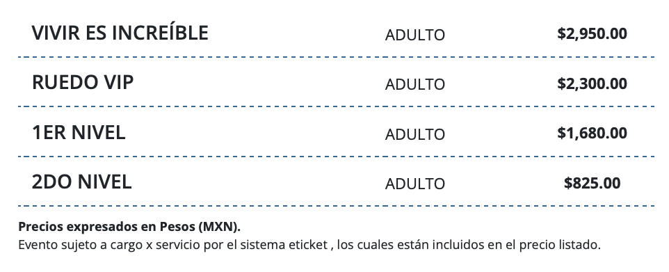 PRECIOS CAIFANES MÉRIDA 2026 FORO GNP SEGUROS
