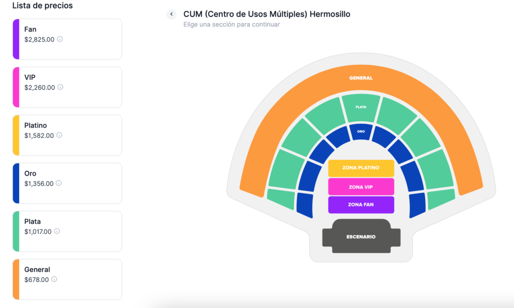 MAPA DE PRECIOS EL MUNDO DE FEDE VIGEVANI HERMOSILLO 2026 CUM
