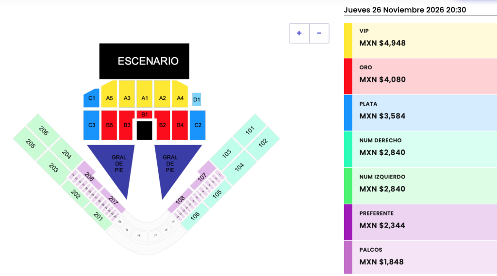 MAPA DE PRECIOS TITO DOUBLE P CHIHUAHUA 2026 ESTADIO MONUMENTAL