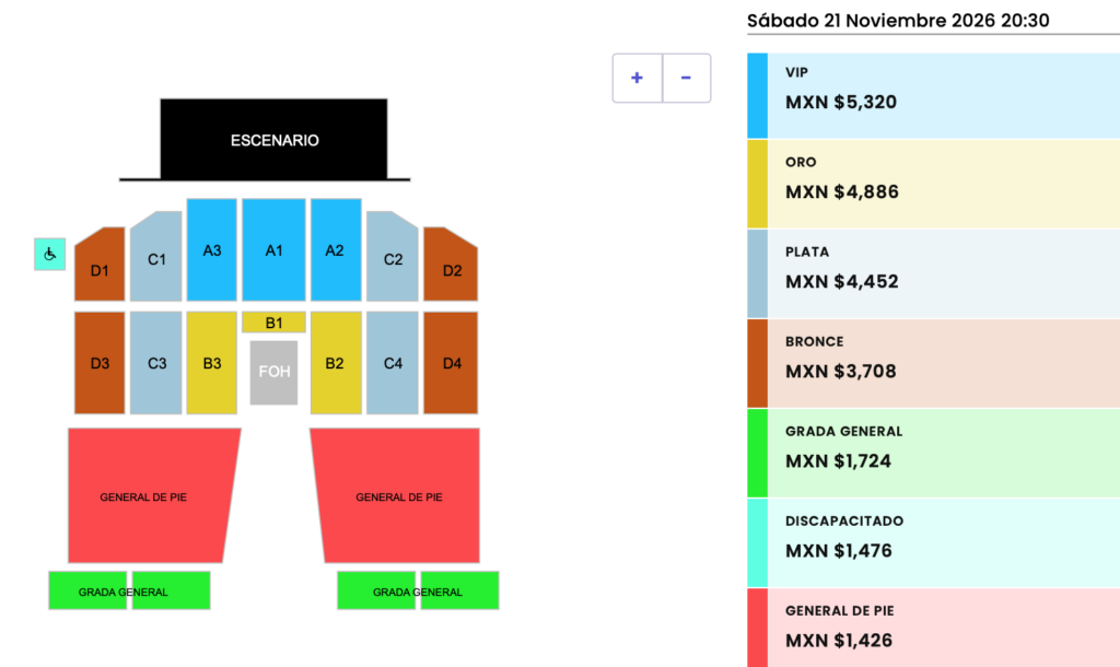 MAPA DE PRECIOS TITO DOUBLE P LEÓN 2026 EXPLANADA POLIFORUM