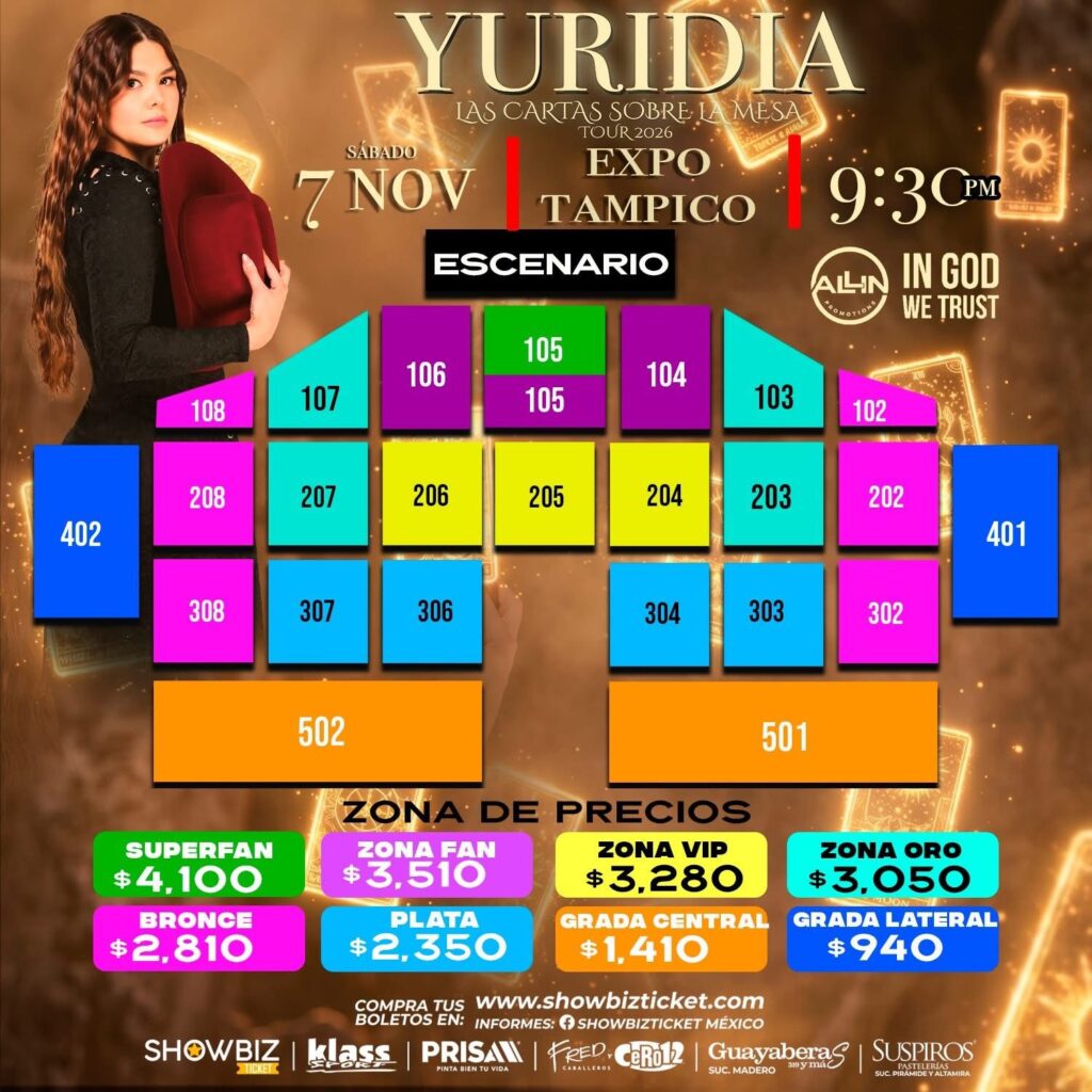 MAPA DE PRECIOS YURIDIA TAMPICO 2026 EXPO TAMPICO