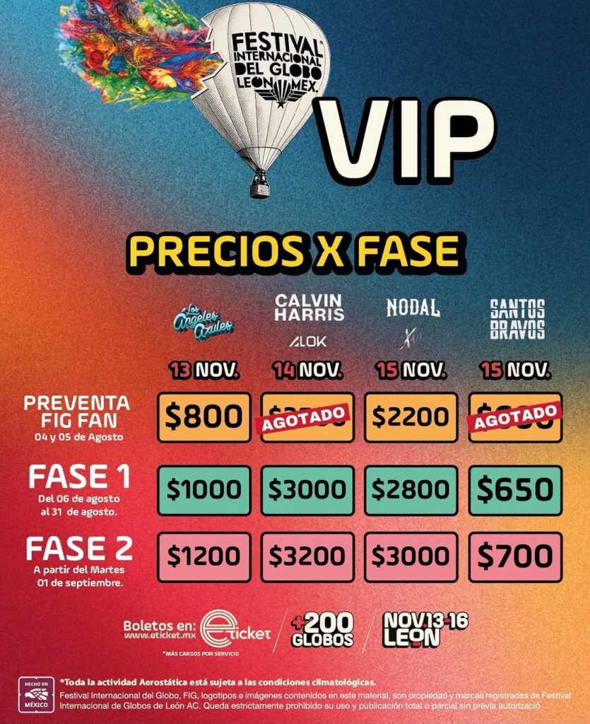 PRECIOS FESTIVAL INTERNACIONAL DEL GLOBO 2026