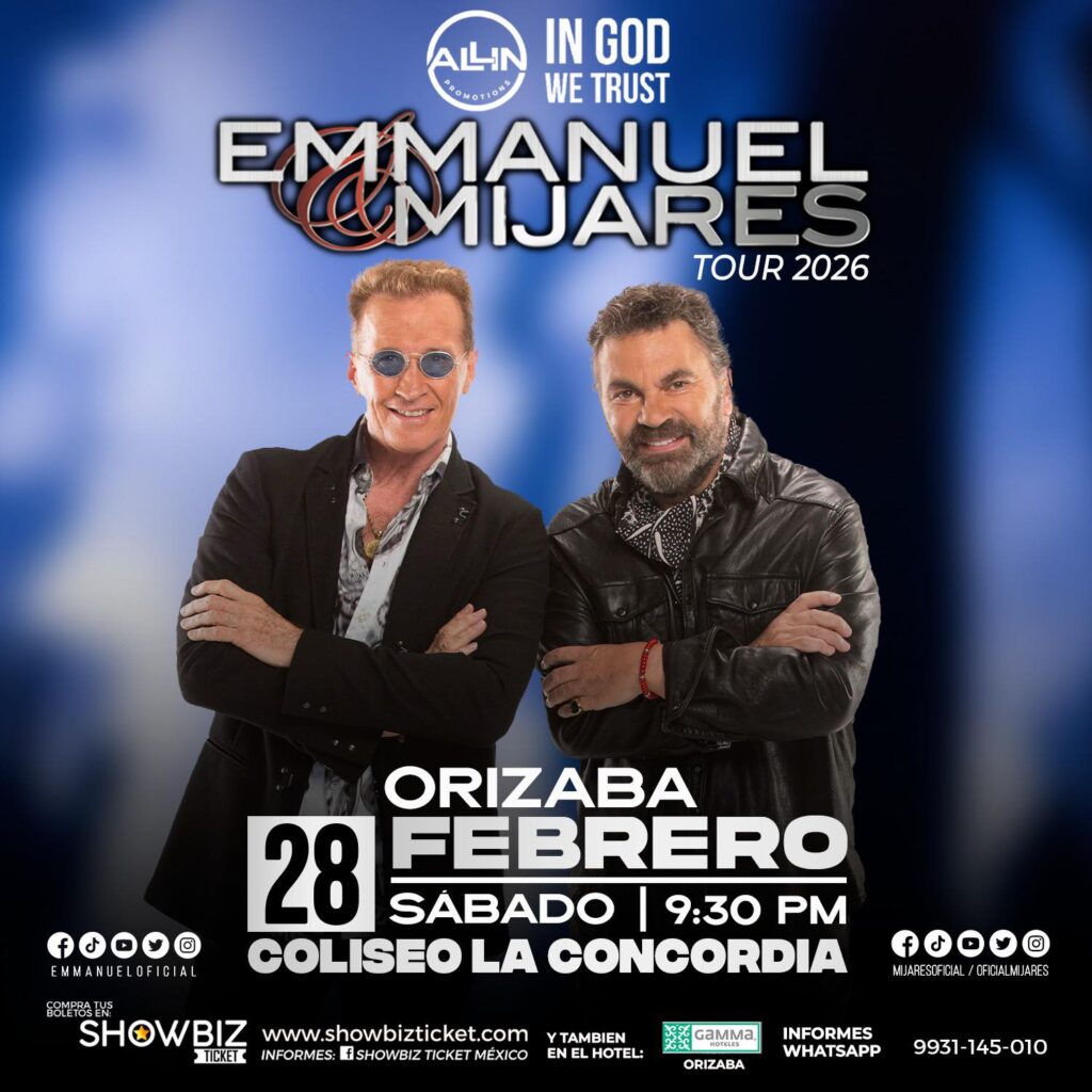 EMMANUEL Y MIJARES ORIZABA 2026 COLISEO LA CONCORDIA