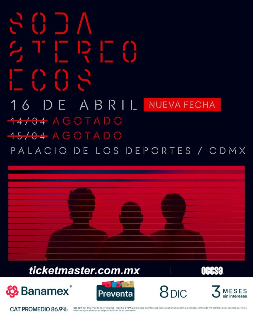 SODA STEREO CDMX 2026 PALACIO DE LOS DEPORTES