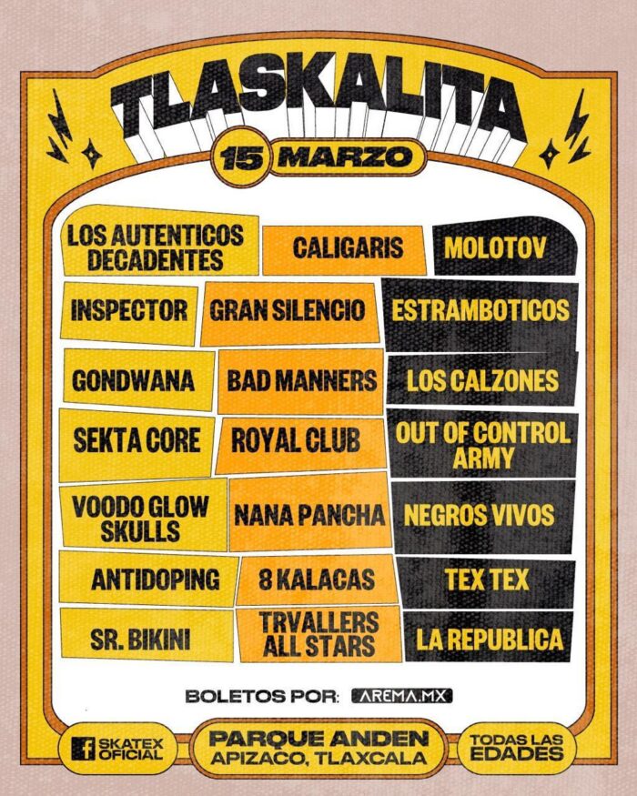 CARTEL TLASXCALITA 2026 PARQUE ANDEN APIZACO TLAXCALA