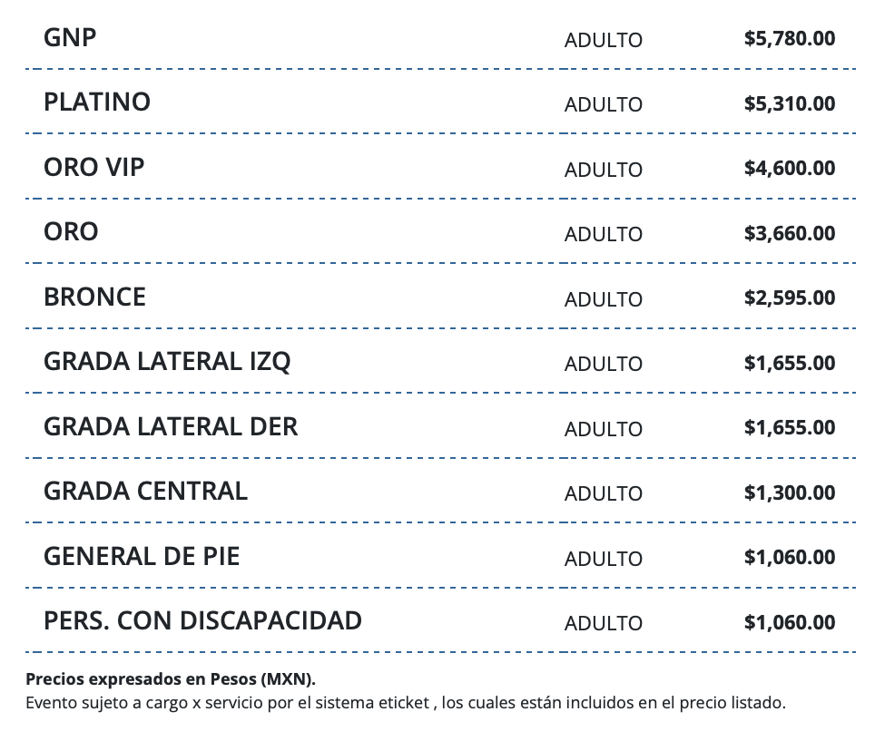 PRECIOS CHAYANNE EN QUERÉTARO 2026
