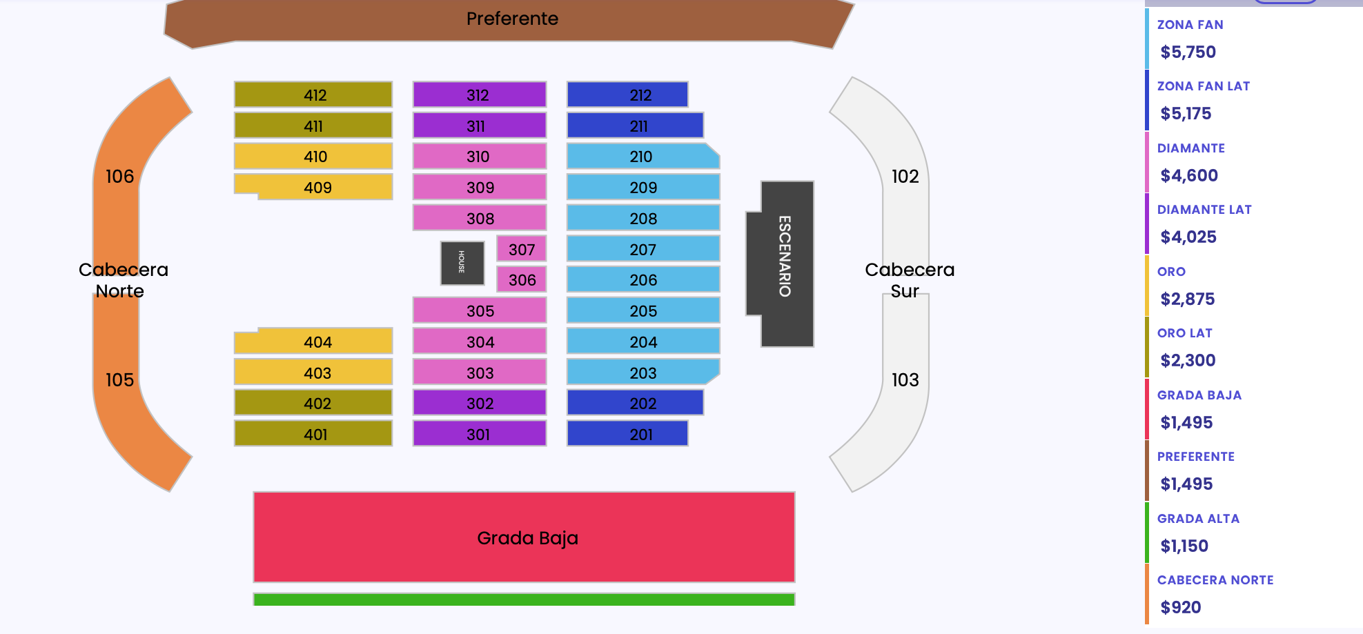 MAPA DE PRECIOS MARCO ANTONIOS SOLÍS TLAXCALA 2026 ESTADIO TLAHUICOLE