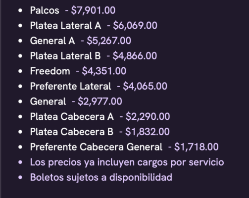PRECIOS ED SHEERAN CDMX 2026 ESTADIO CIUDAD DE LOS DEPORTES