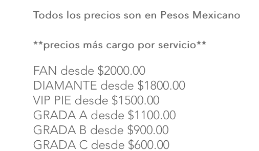 PRECIOS CAIFANES LA PAZ 2026 ESTADIO GUAYCURA