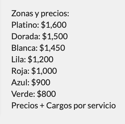 PRECIOS CUARTETO DE NOS MÉRIDA 2026 AUDITORIO COCA COLA LA ISLA