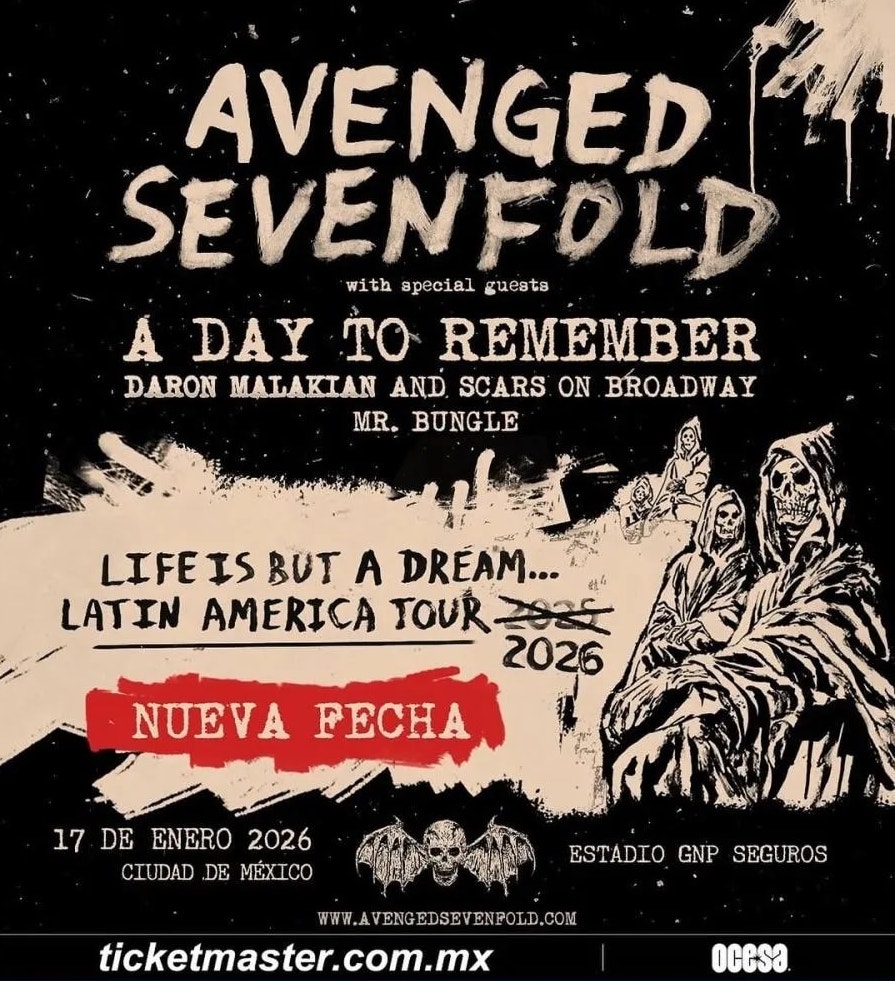 AVENGED SEVENFOLD CDMX 2026 ESTADIO GNP SEGUROS