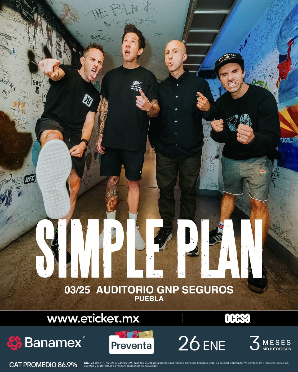 SIMPLE PLAN PUEBLA 2026 AUDITORIO GNP SEGUROS