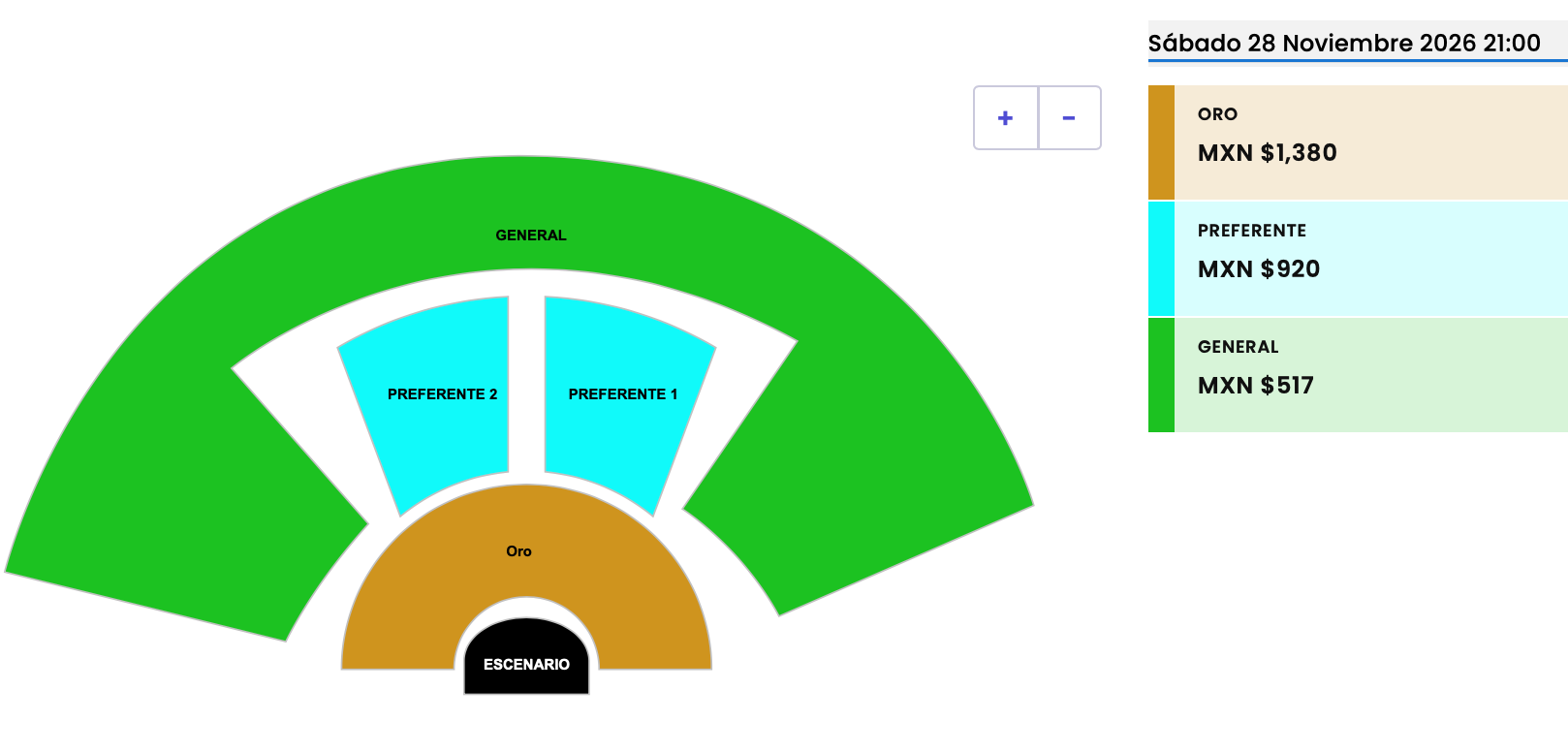MAPA DE PRECIOS MAGO DE OZ TIJUANA 2026 AUDIORAMA EL TROMPO