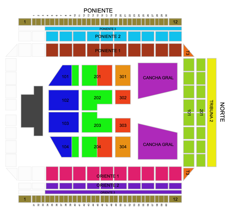 MAPA CHAYANNE OAXACA 2026 ESTADIO TECNOLÓGICO DE LOS ALEBRIJES
