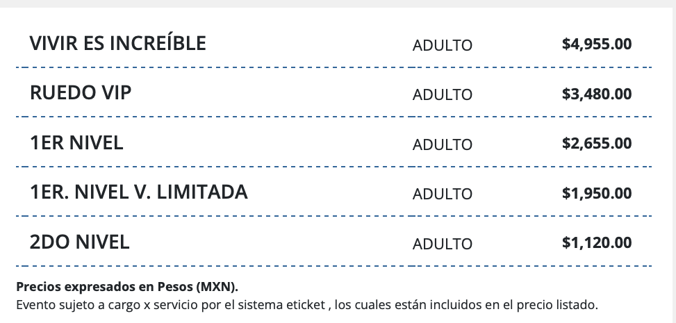 PRECIOS EDEN MUÑOZ MÉRIDA 2026 FORO GNP SEGUROS