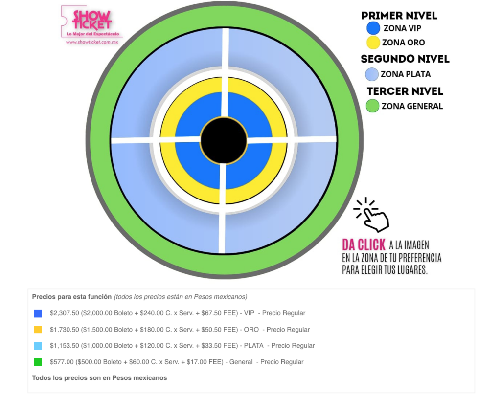 MAPA DE PRECIOS EL TRONO DE MÉXICO ZACATECAS 2026 PALENQUE DE LA FERIA