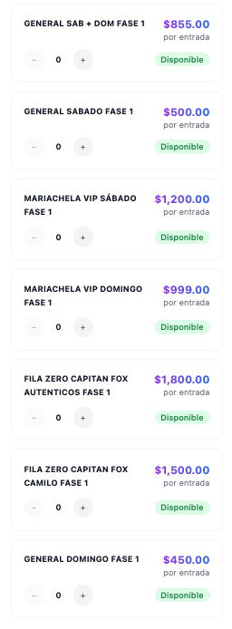 PRECIOS FESTIVAL MARIACHELA 2026