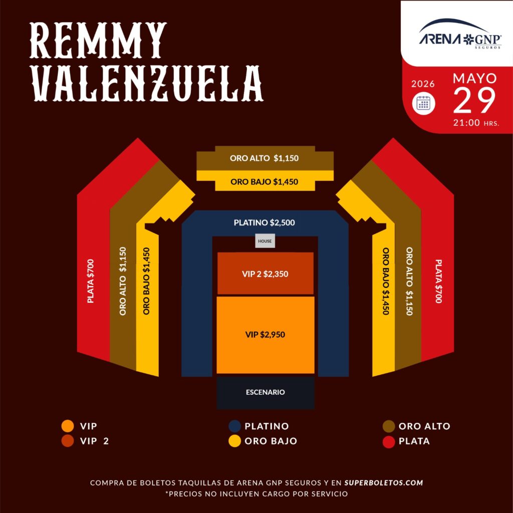 PRECIOS REMMY VALENZUELA ACAPULCO 2026 ARENA GNP SEGUROS