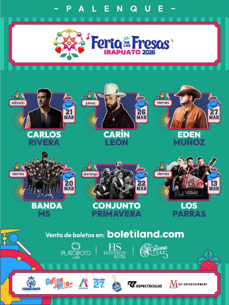 CARTEL PALENQUE IRAPUATO 2026 FERIA DE LAS FRESAS
