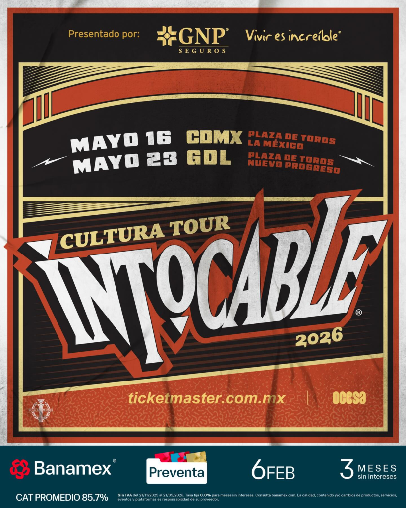 INTOCABLE GUADALAJARA 2026 PLAZA DE TOROS NUEVO PROGRESO