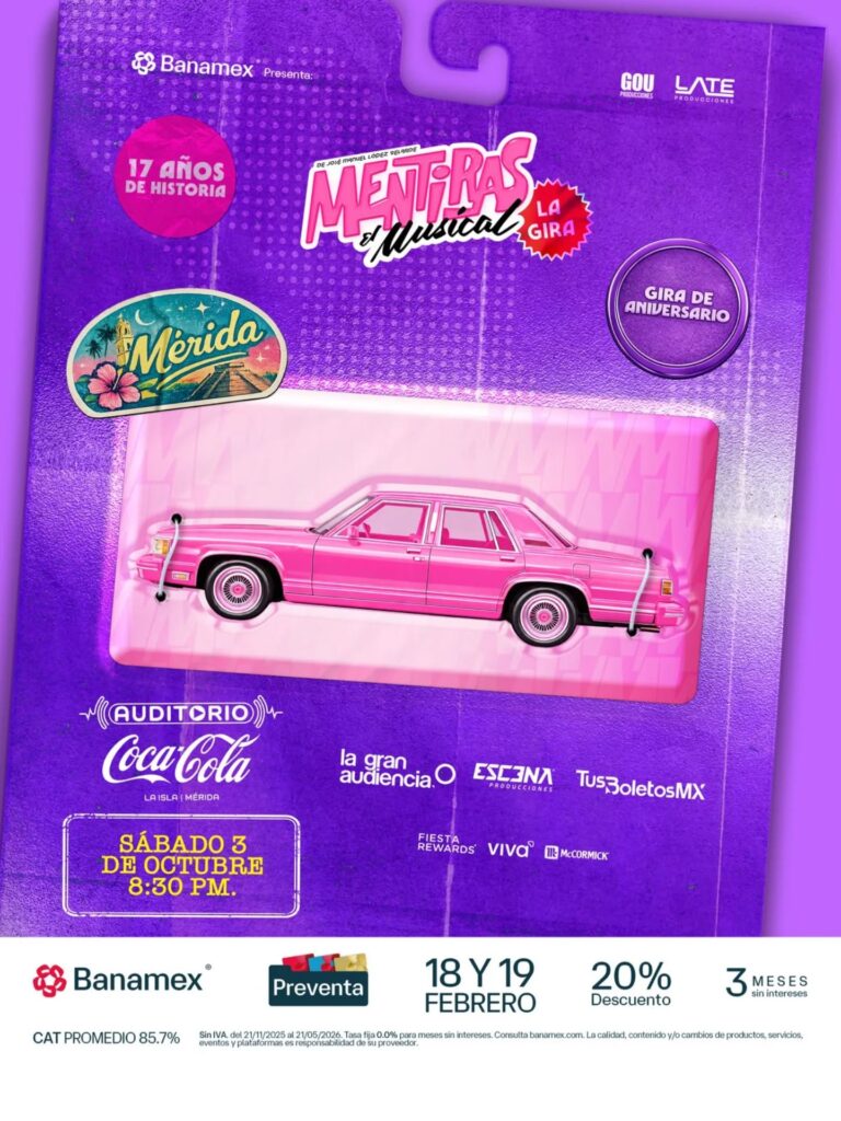 MENTIRAS EL MUSICAL MÉRIDA 2026 AUDITORIO COCA COLA LA ISLA