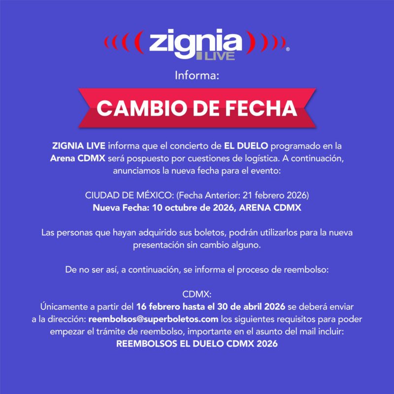 NUEVA FECHA DUELO ARENA CDMX 2026