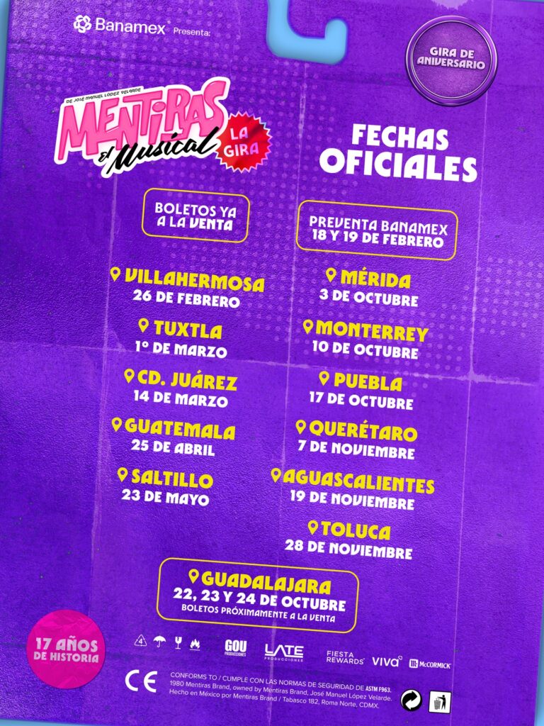 FECHAS MENTIRAS EL MUSICAL LA GIRA EN MEXICO 2026