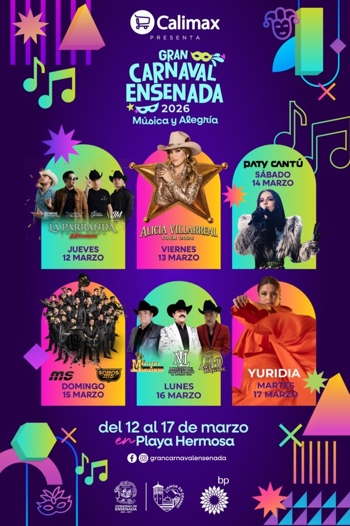 CARTELERA CARNAVAL ENSENADA 2026