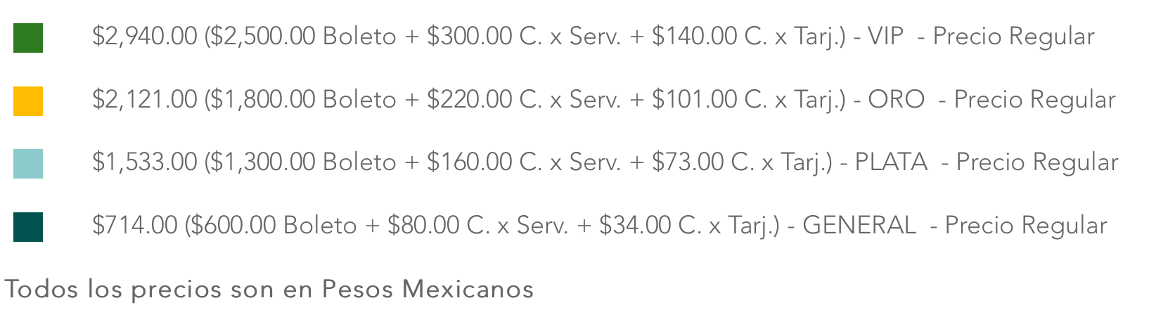 PRECIOS HERENCIA DE GRANDES Y VIRLÁN GARCÍA PALENQUE TULANCINGO 2026
