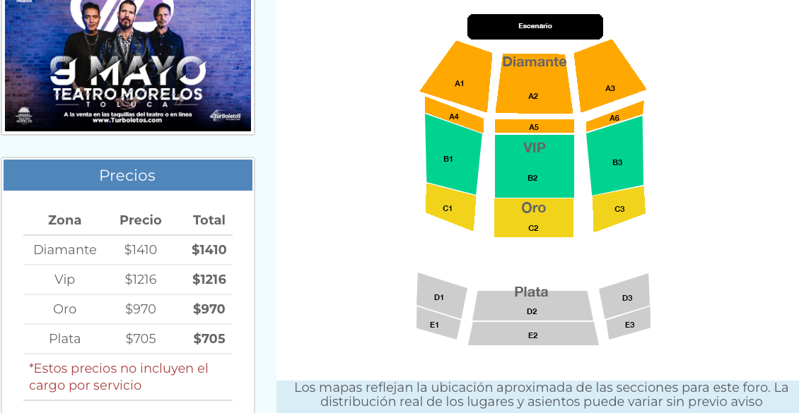 MAPA Y PRECIOS DLD TOLUCA 2026 TEATRO MORELOS