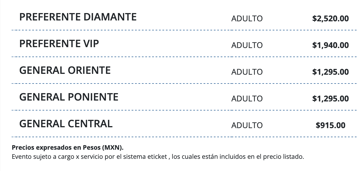 PRECIOS CAZZU QUERÉTARO 2026 AUDITORIO JOSEFA ORTÍZ