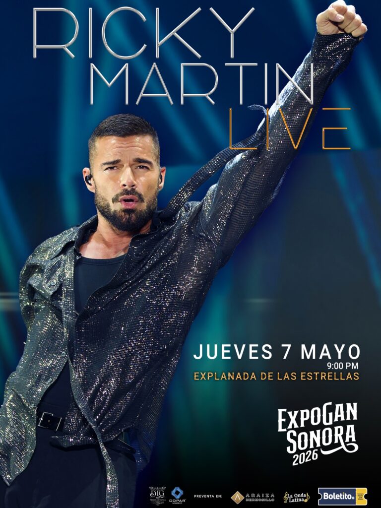 MAPA RICKY MARTIN HERMOSILLO 2026 EXPLANADA DE LAS ESTRELLAS