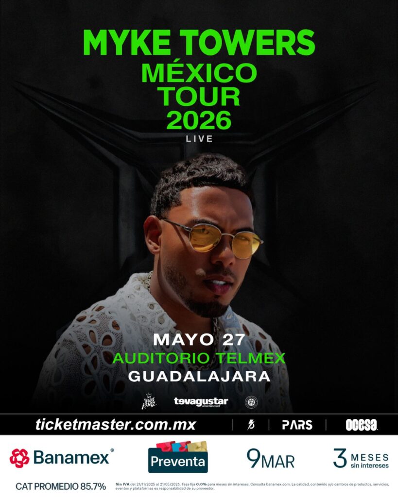 MYKE TOWERS GUADALAJARA 2026 AUDITORIO TELMEX