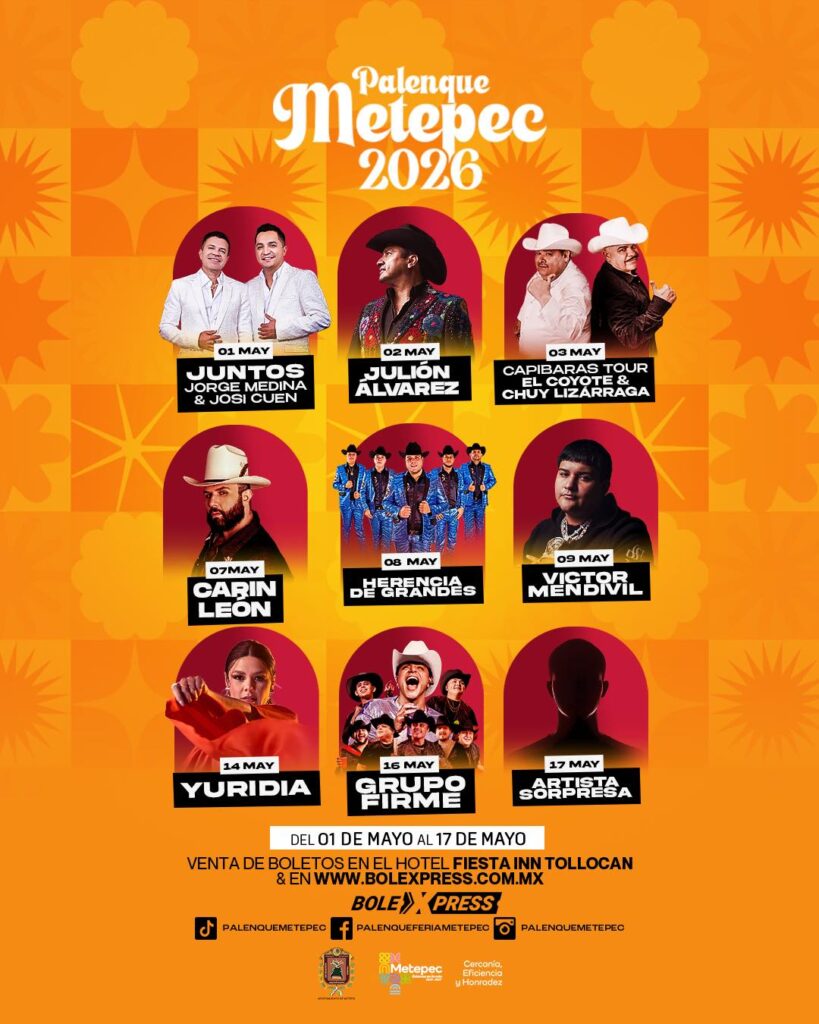 CARTELERA PALENQUE METEPEC 2026