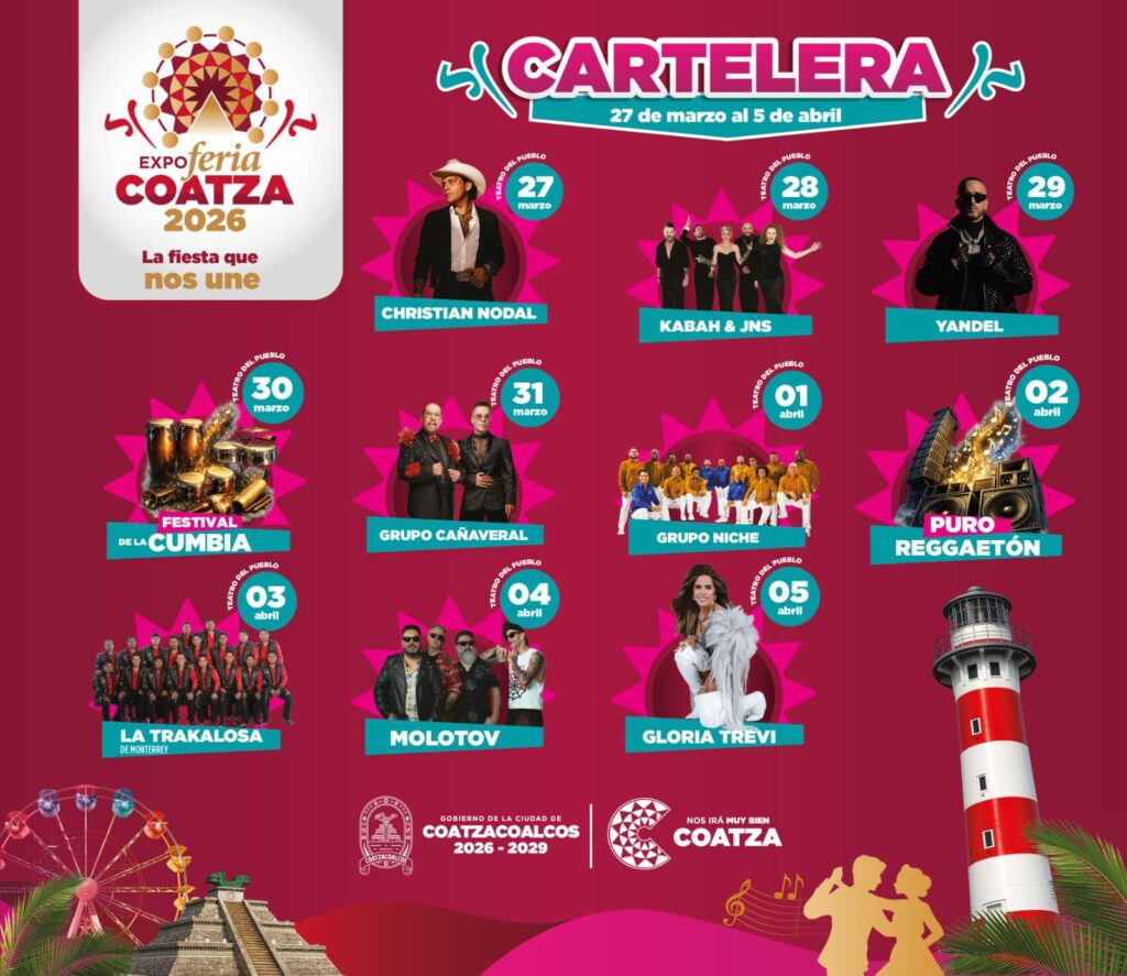 CARTELERA EXPO FERIA COATZA 2026 VERACRUZ