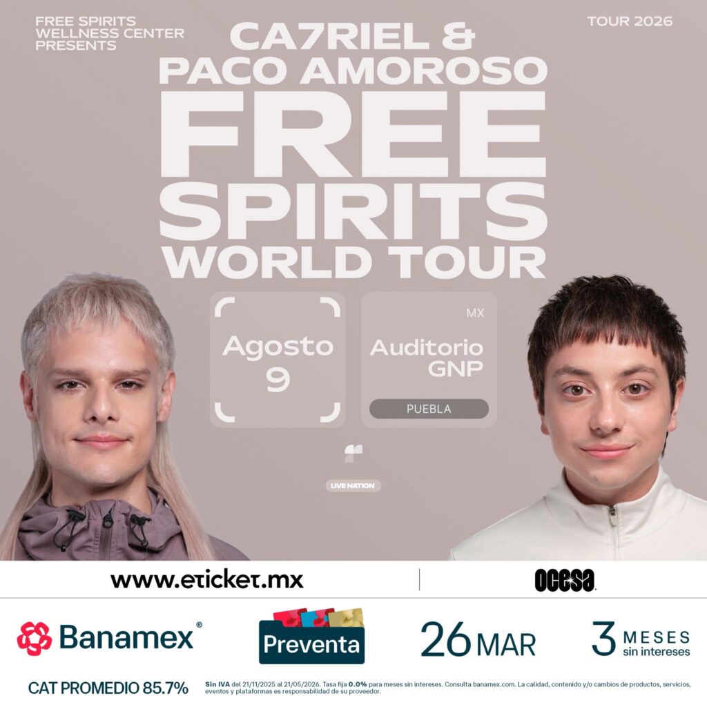CA7RIEL Y PACO AMOROSO PUEBLA 2026 AUDITORIO GNP SEGUROS