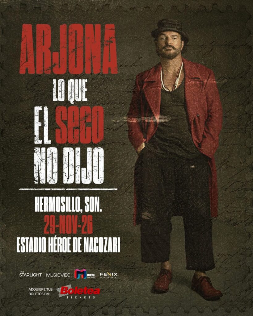 ARJONA HERMOSILLO 2026 ESTADIO HÉROE DE NACOZARI