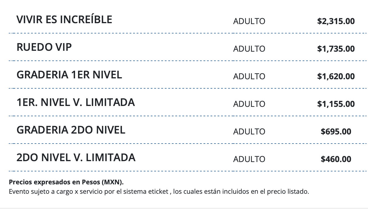PRECIOS EL TRONO DE MÉXICO MÉRIDA 2026 FORO GNP SEGUROS