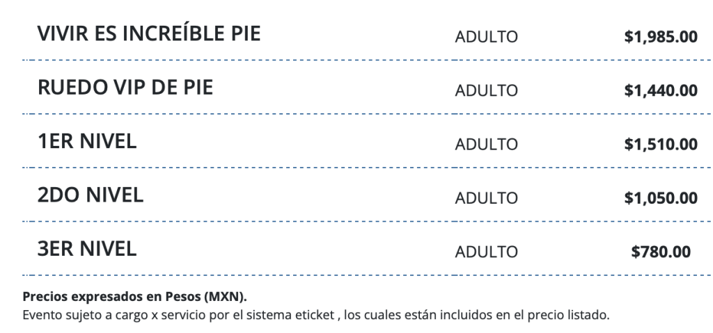 PRECIOS ARCÁNGEL PUEBLA 2026 AUDITORIO GNP SEGUROS