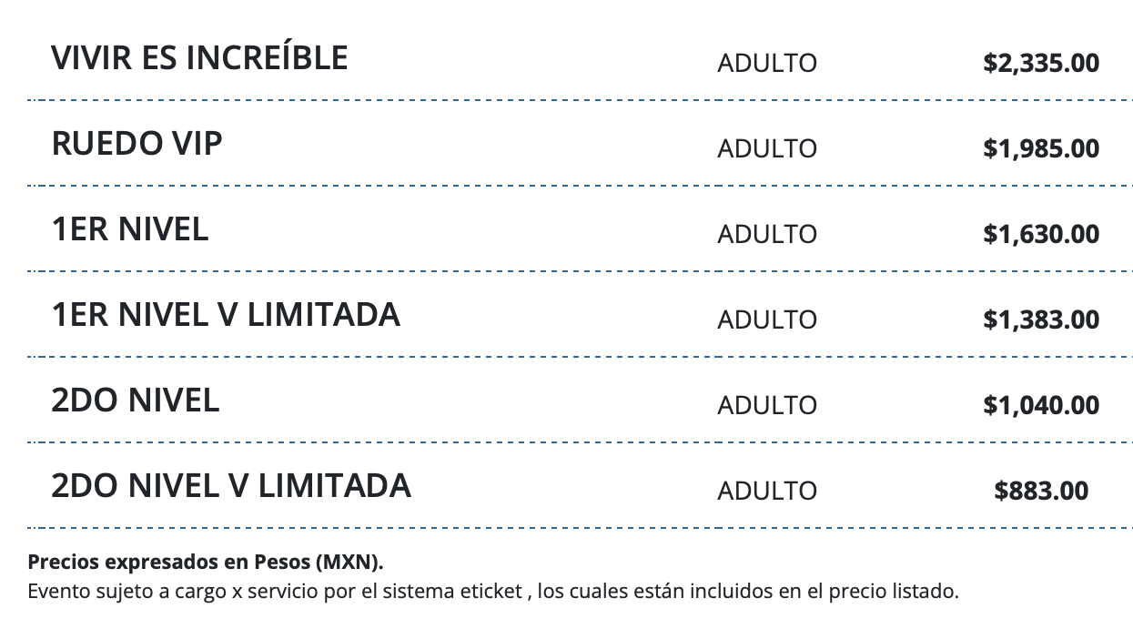 PRECIOS ARCÁNGEL MÉRIDA 2026 FORO GNP SEGUROS