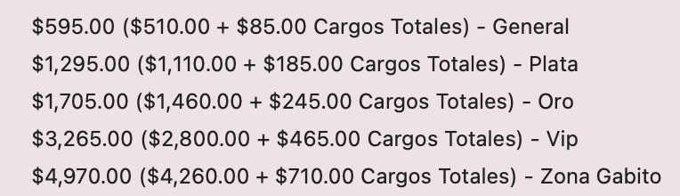 PRECIOS GABITO BALLESTEROS TIJUANA 2026 AUDIORAMA EL TROMPO