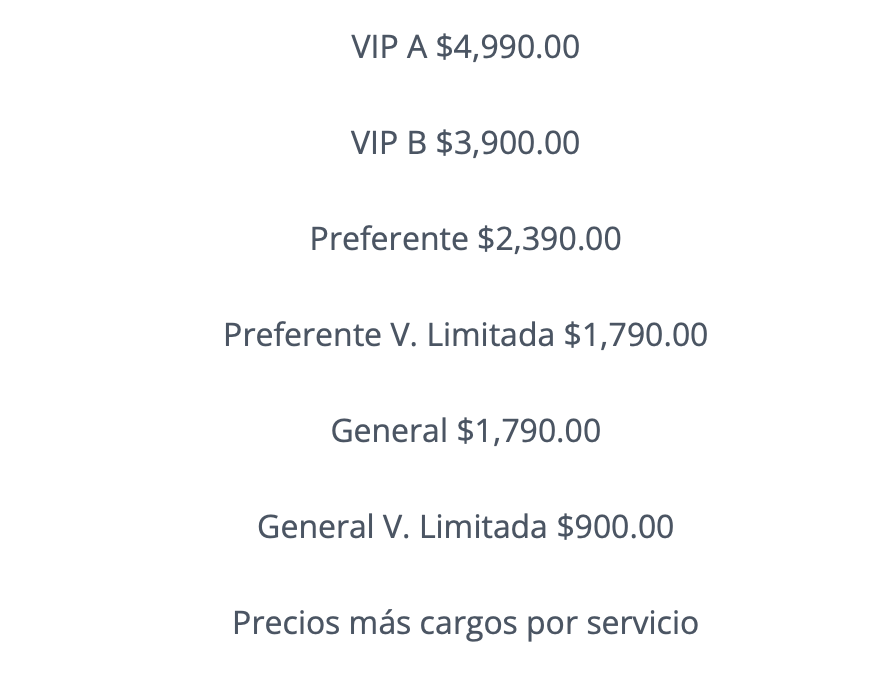 PRECIOS GLORIA TREVI CIUDAD JUÁREZ 2026 GIMNASIO UNIVERSITARIO