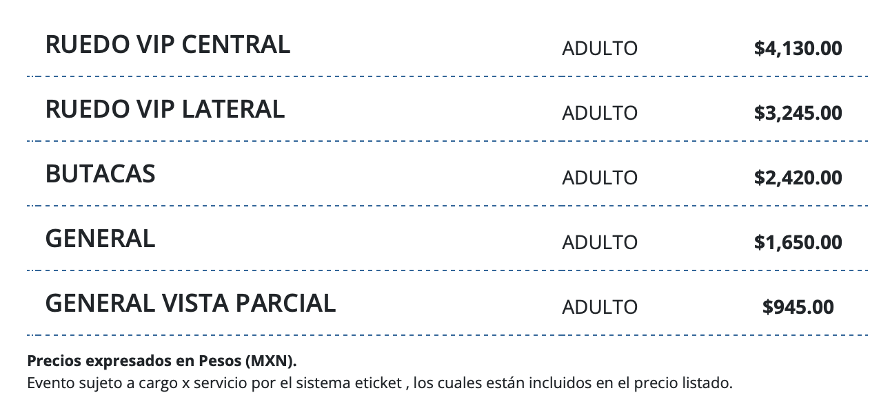 PRECIOS MIJARES SINFÓNICO CANCÚN 2026 PLAZA DE TOROS