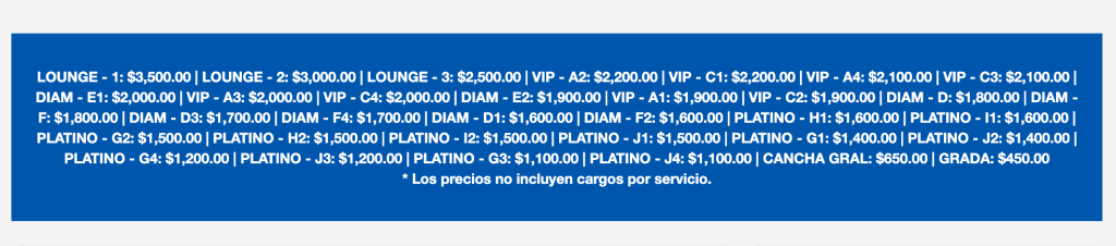 PRECIOS EDEN MUÑOZ SALTILLO 2026 ESTADIO OLÍMPICO