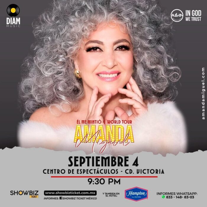 AMANDA MIGUEL CIUDAD VICTORIA 2026 CENTRO DE ESPECTÁCULOS
