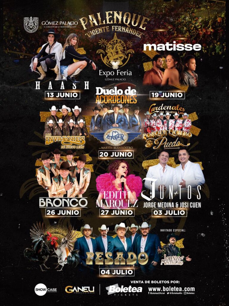 CARTELERA PALENQUE VICENTE FERNÁNDEZ GOMEZ PALACIO 2026