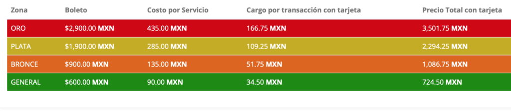 PRECIOS TOMBOCHIO MEXICALI 2026 PALENQUE DEL FEX