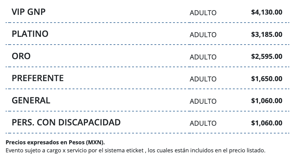 PRECIOS YURIDIA TORREÓN 2026 COLISEO CENTENARIO