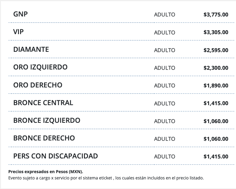 PRECIOS YURIDIA VILLAHERMOSA 2026 TEATRO AL AIRE LIBRE PARQUE TABASCO