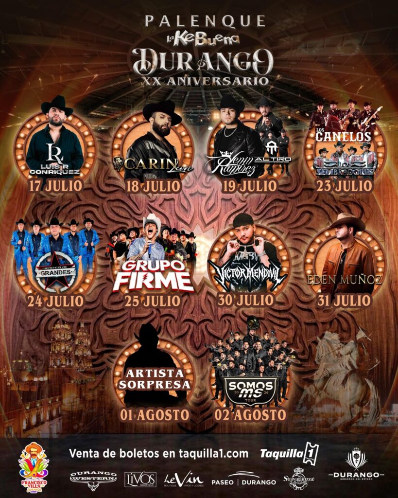 CARTELERA PALENQUE DURANGO 2026